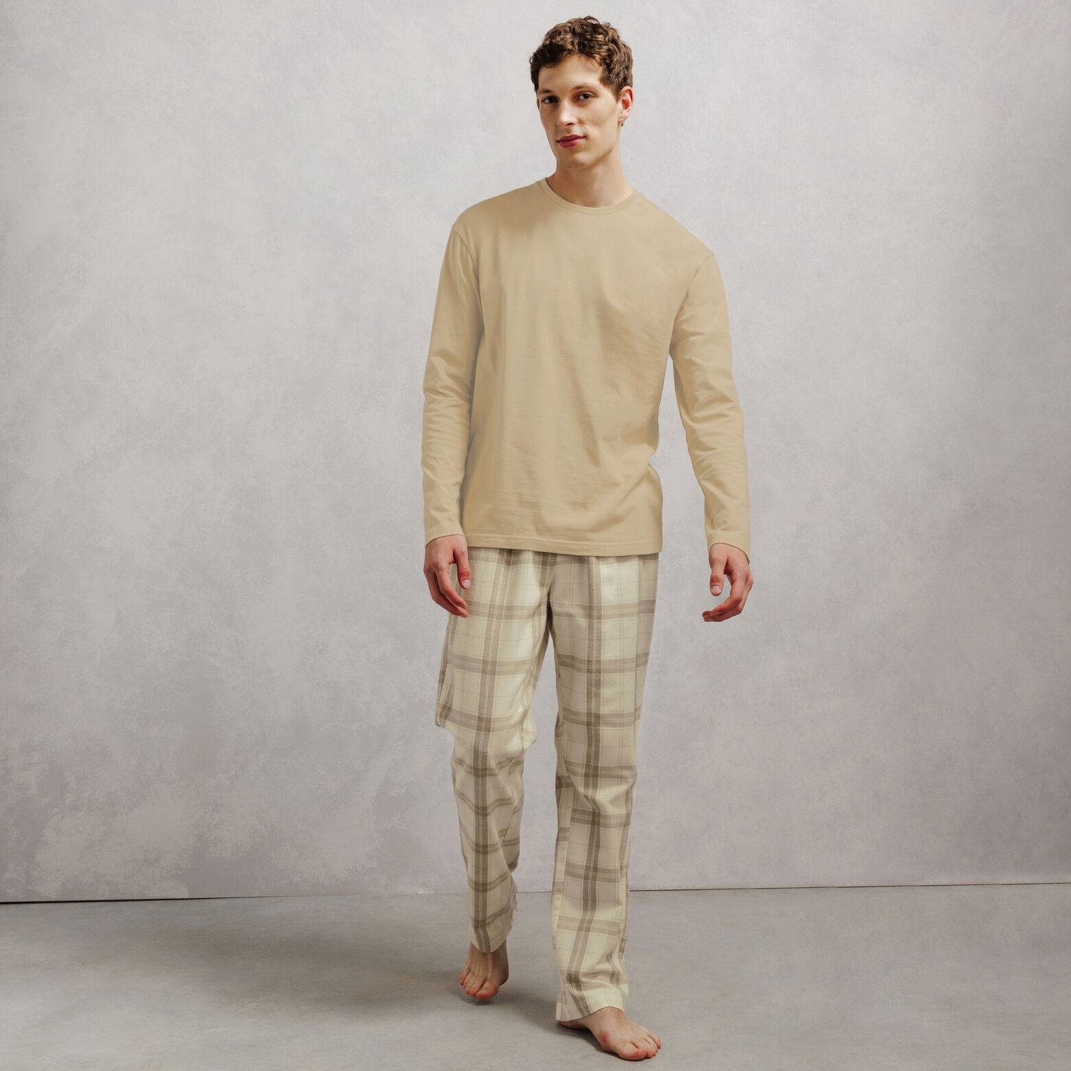 Ensemble pyjama flanelle &agrave; carreaux