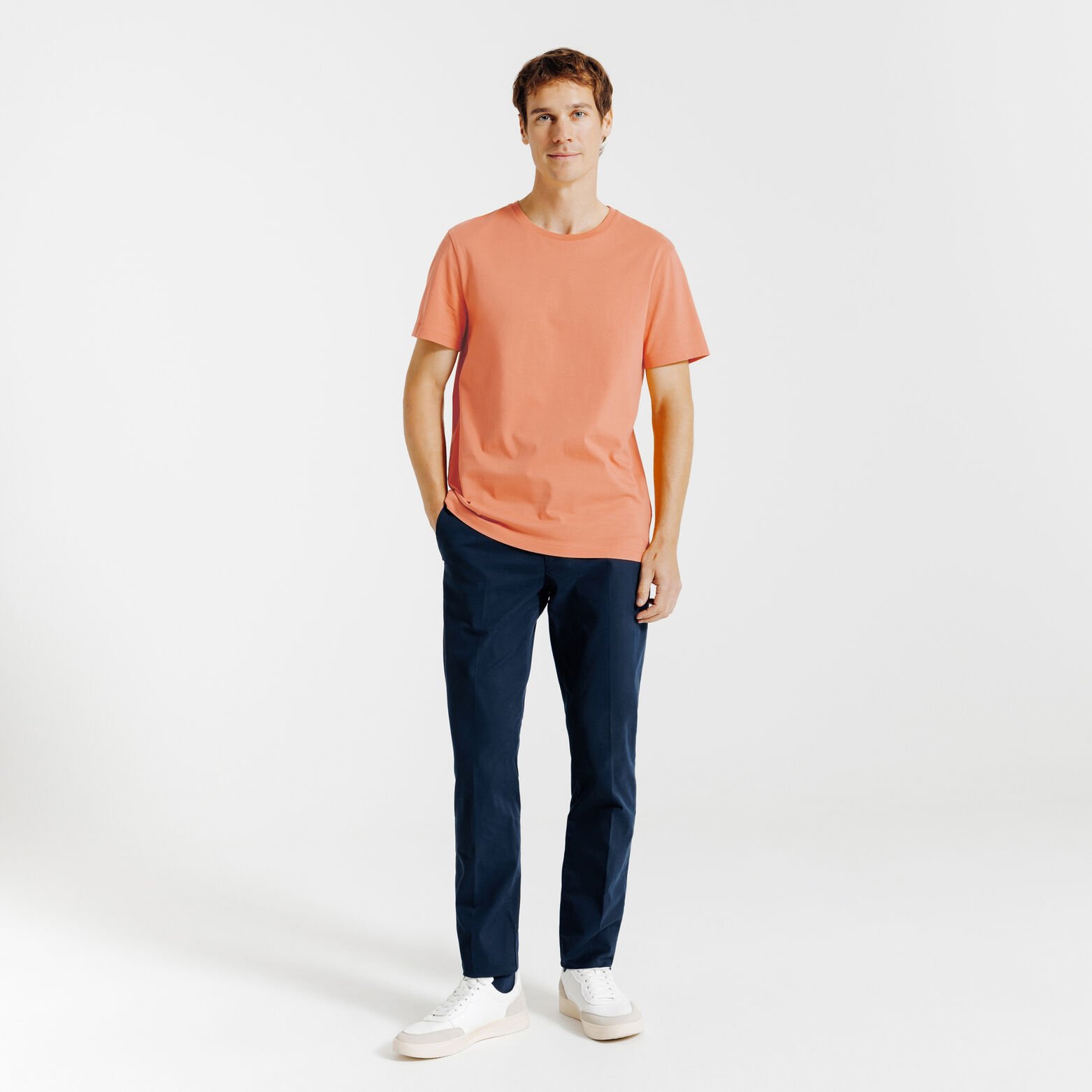 Tee shirt en coton col rond basique