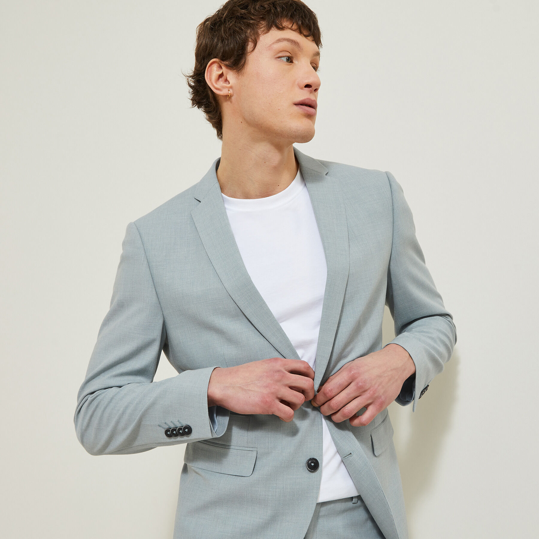 Veste de costume extra slim bi stretch Bleu clair Jules