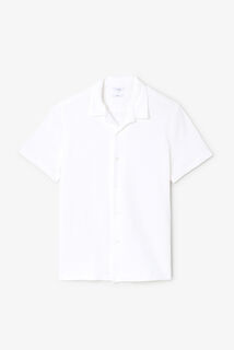 Chemisette en maille boucl&eacute;e col requin