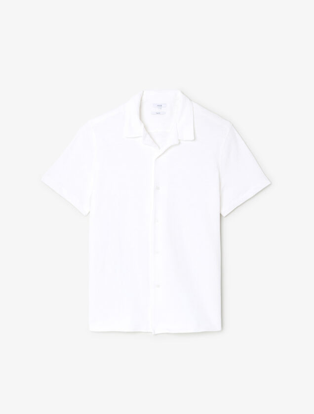 Chemisette en maille boucl&eacute;e col requin