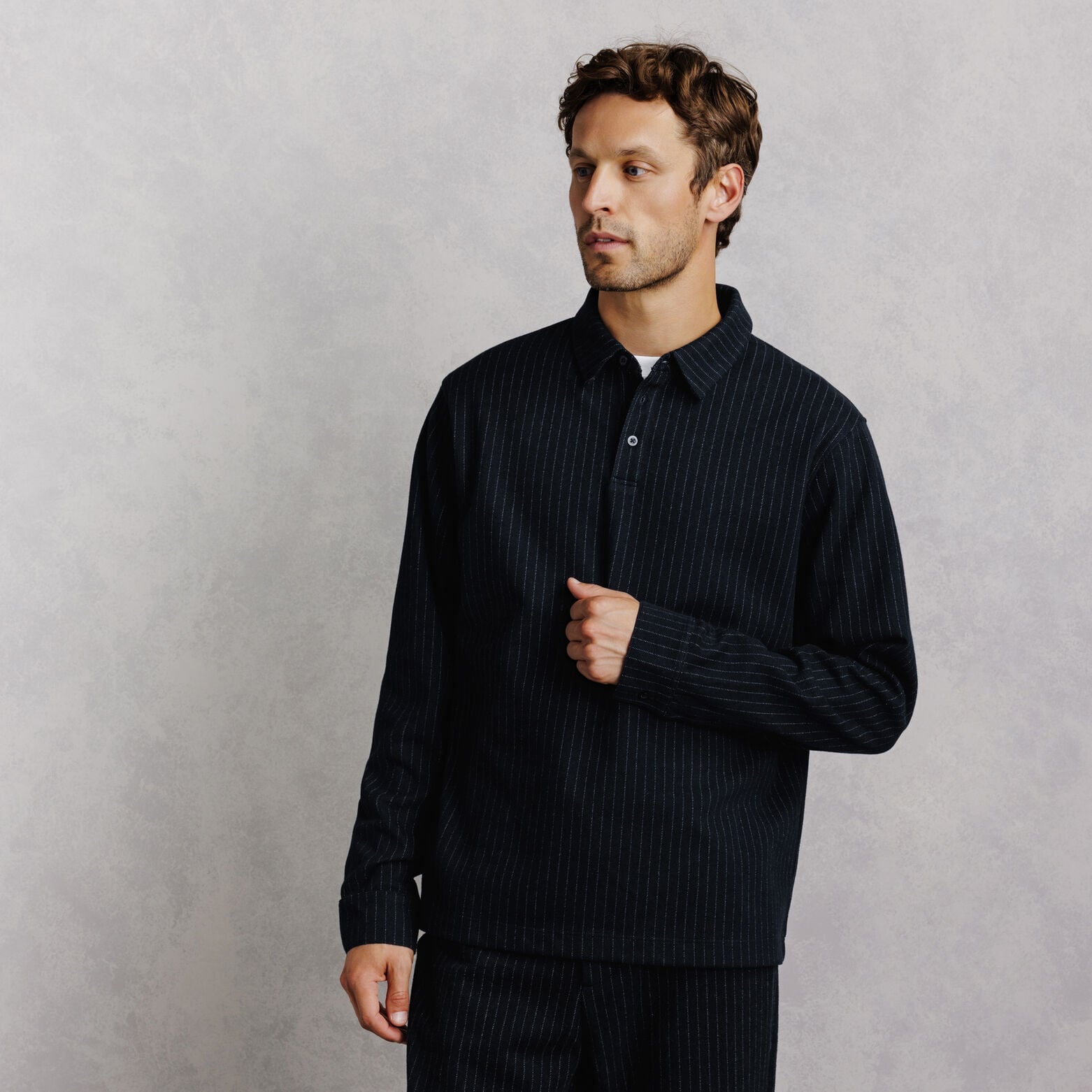 Polo manches longues ray&eacute;