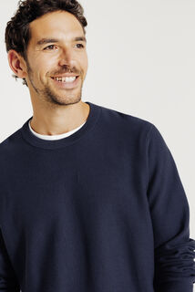 Pull col rond jeux de points fantaisie