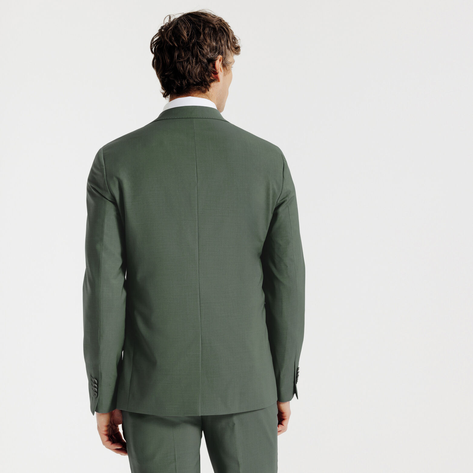 Costume 3 pi&egrave;ces slim bi-stretch - Vert gris