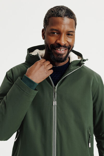 Blouson &agrave; capuche doubl&eacute; en sherpa