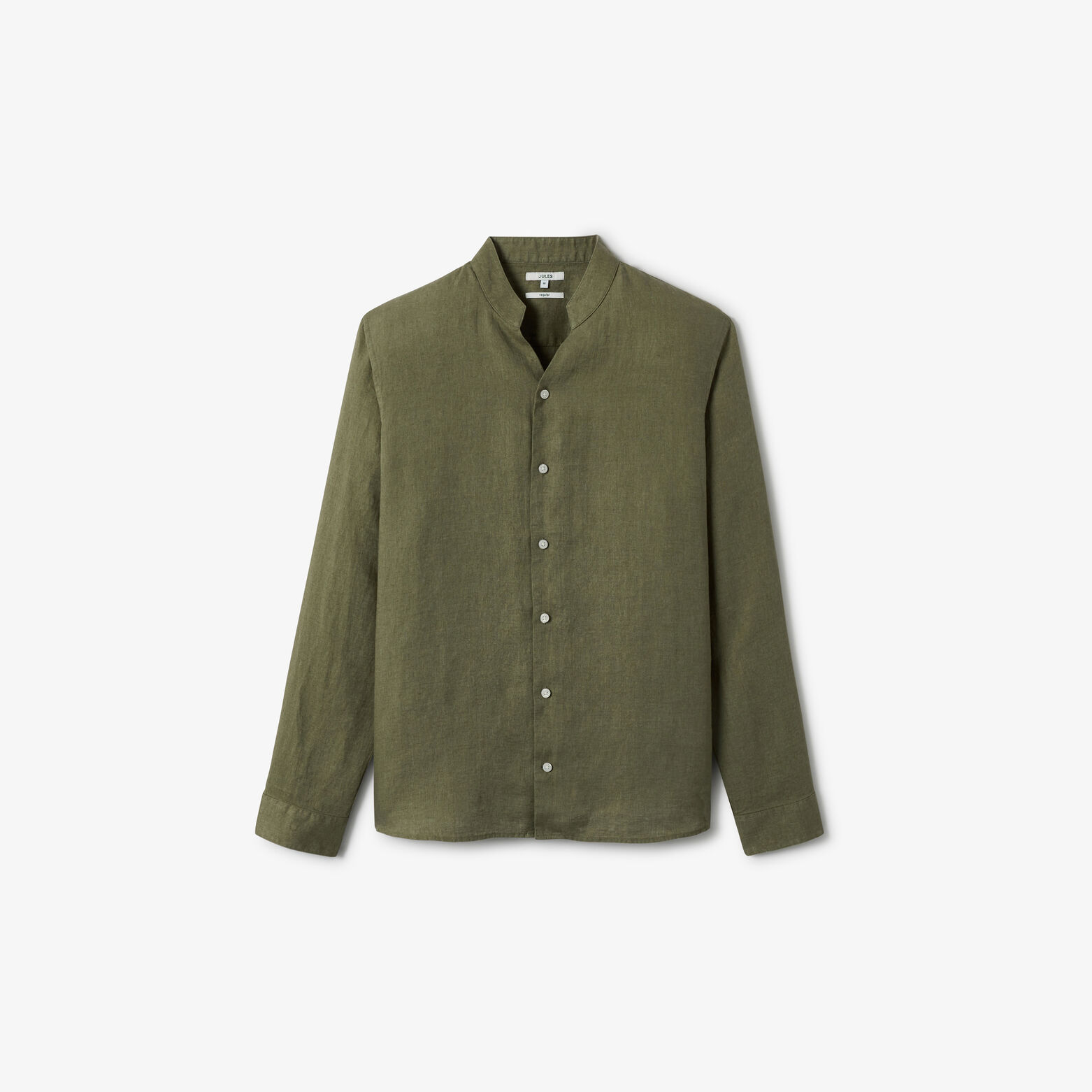 Chemise 100% lin col mao regular unie