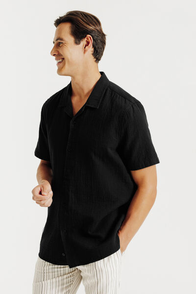 Chemisette en gaze de coton col requin