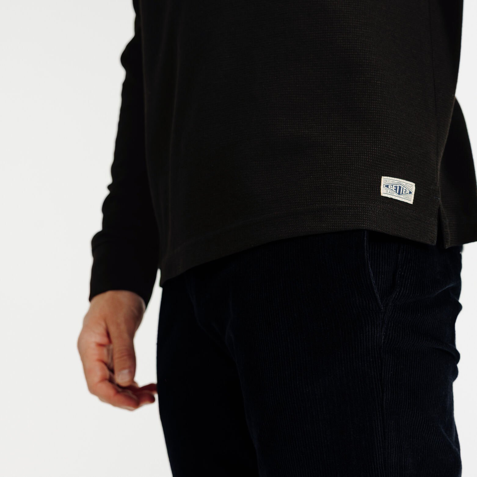 T-shirt lange mouwen in reli&euml;fstof