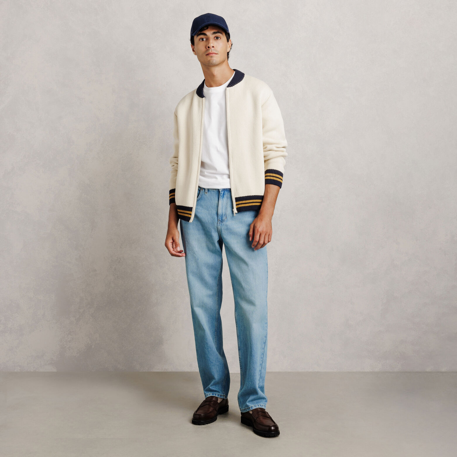 Jean loose RE-JEAN d&eacute;lav&eacute; 100% coton