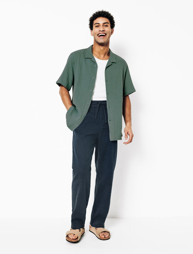 Chemisette en gaze de coton col requin