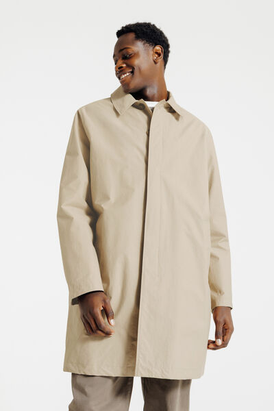 Trench long col chemise doubl&eacute;