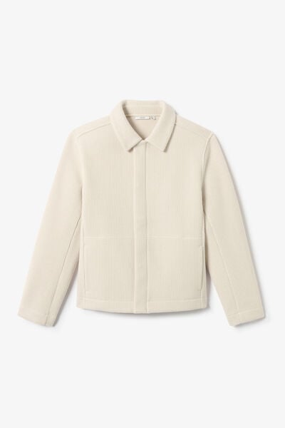Veste col chemise zipp&eacute;e en molleton