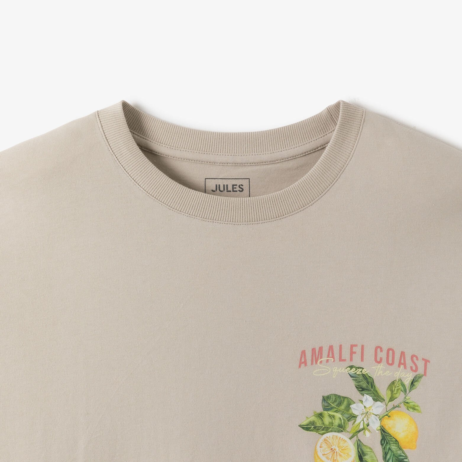 T-shirt met citroenprint voor-en achteraan