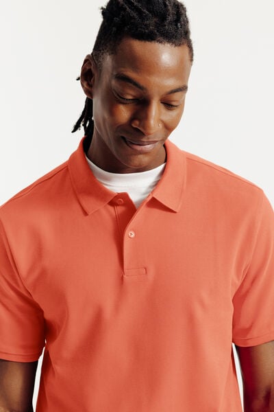 Polo manches courtes piqu&eacute; uni