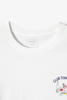 Gevlamd T-shirt met print club terrasse