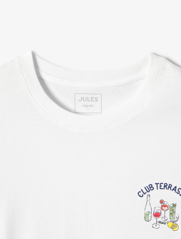 Gevlamd T-shirt met print club terrasse
