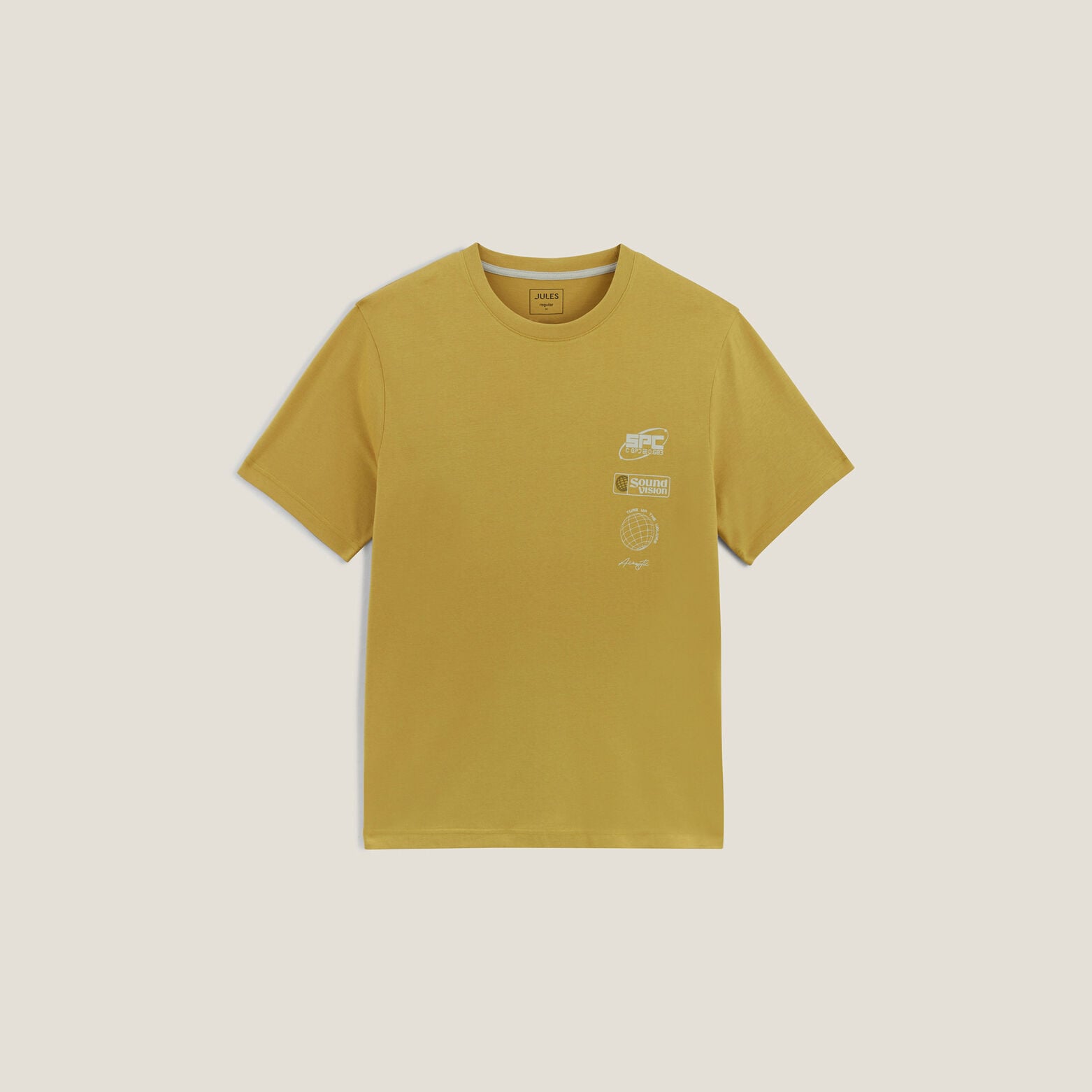 Tee shirt col rond imprim&eacute; en coton