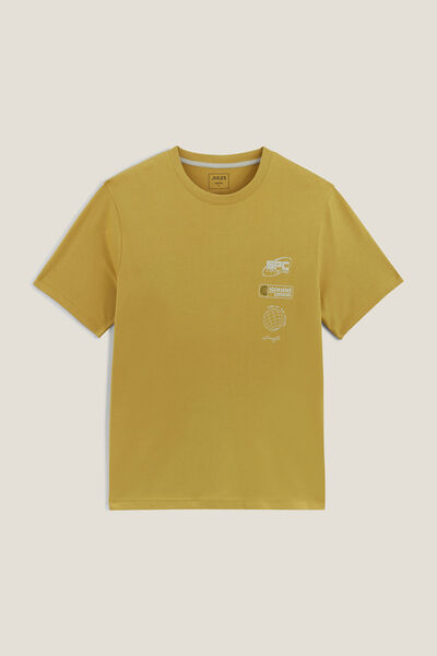 Tee shirt col rond imprim&eacute; en coton