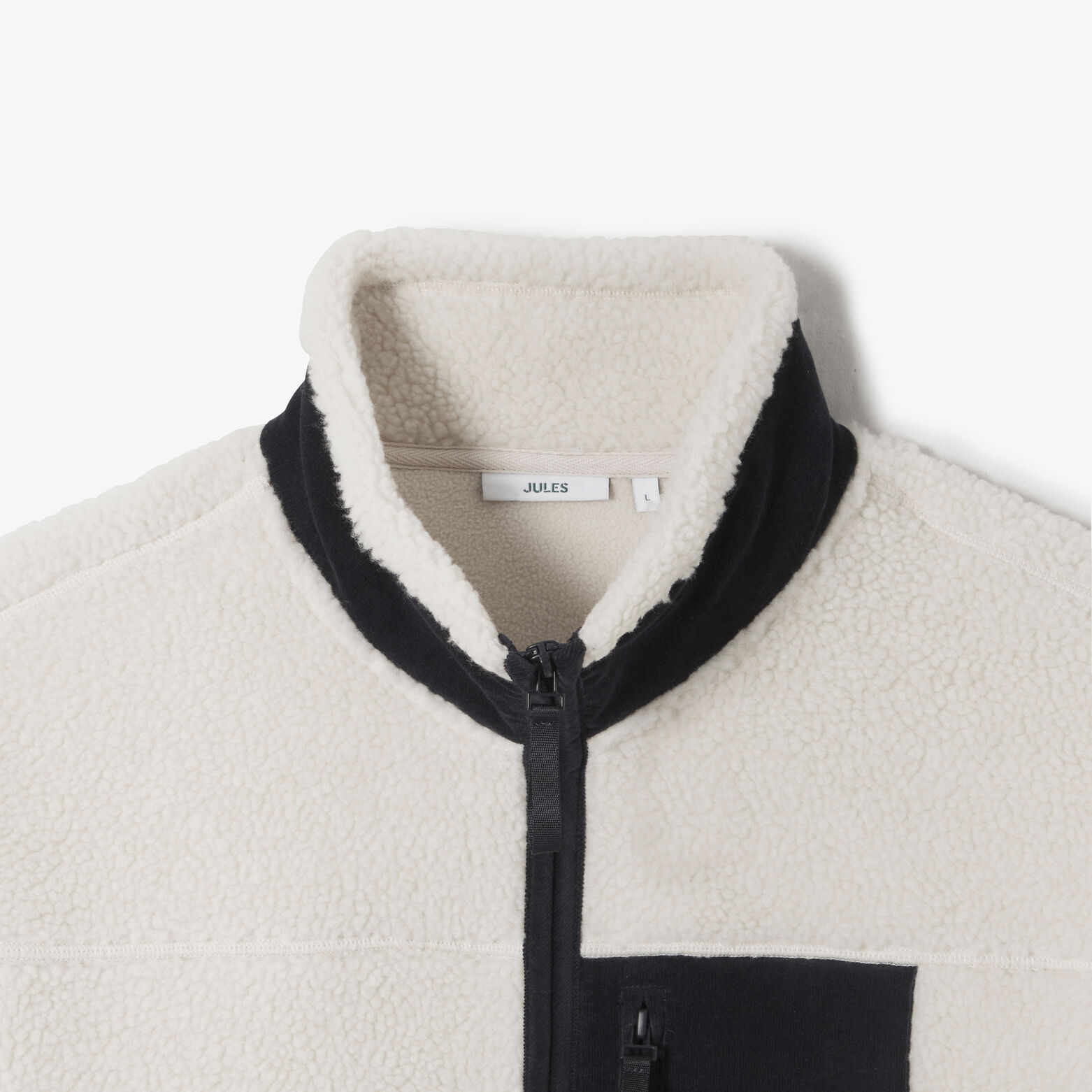 Veste zippée en sherpa contrastée
