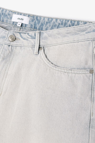 Baggy fit denim bermuda