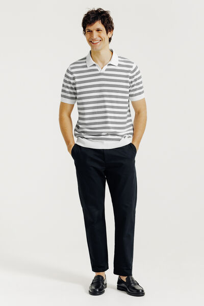 Pull manches courtes col polo resort ray&eacute;