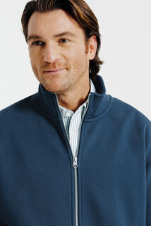 Effen heavy weight sweater opstaande kraag met rit