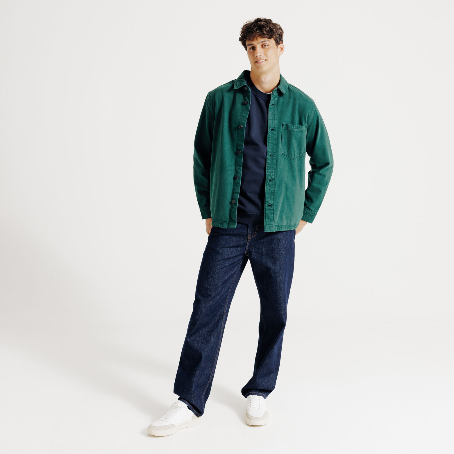 Sweat col rond effet délavé patch