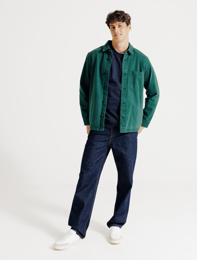 Sweat col rond effet d&eacute;lav&eacute; patch