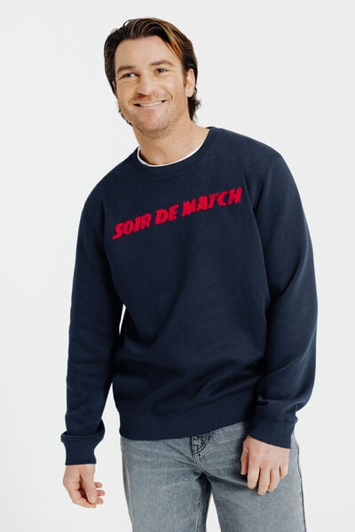Sweat col rond d&eacute;tail bouclette licence L'&Eacute;quipe