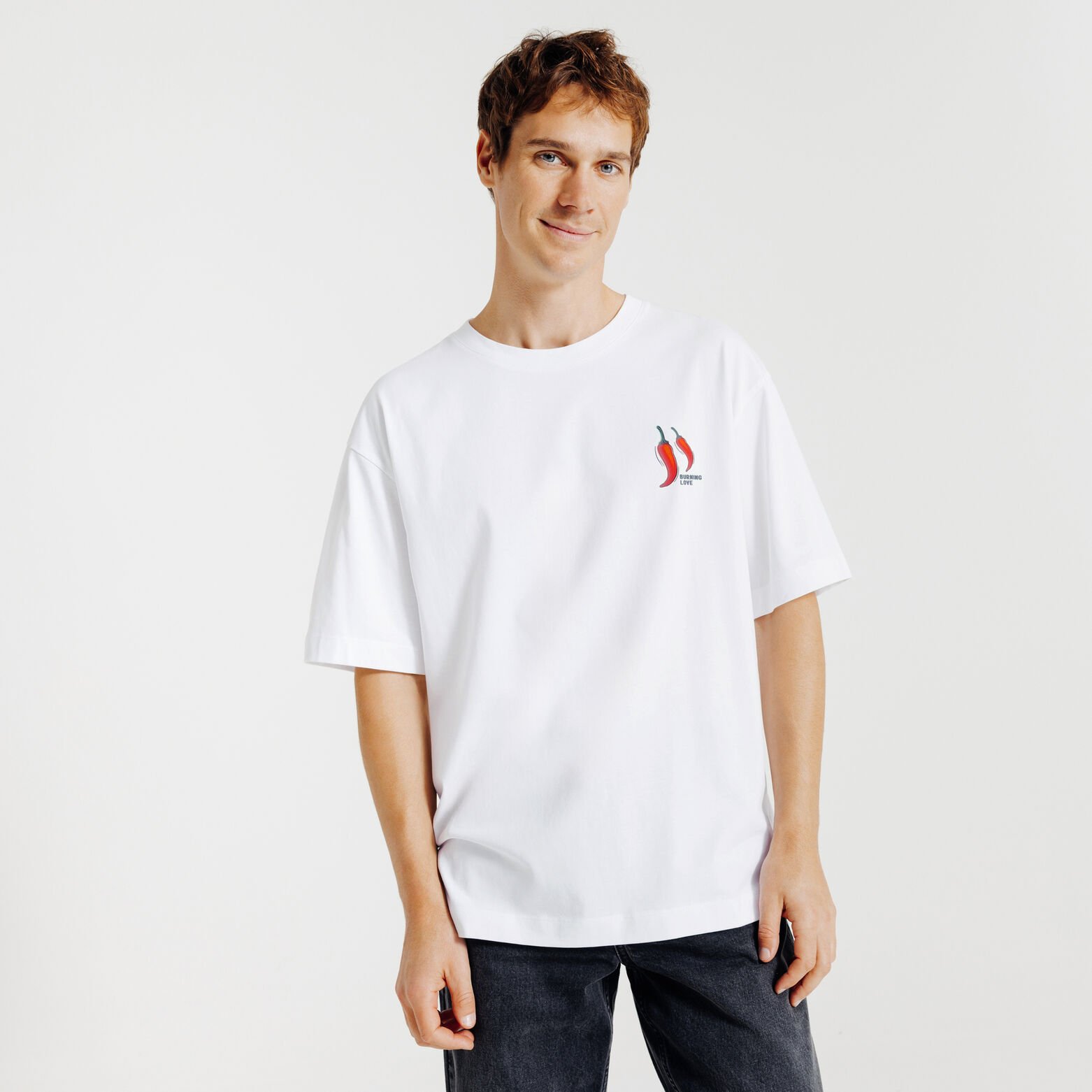 T-shirt met Sint-Valentijn print voor- en achteraa