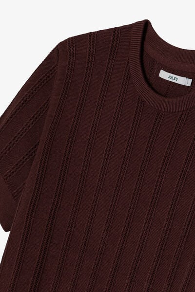 T-shirt in tricot met stekenpatroon