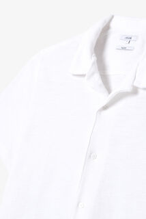 Chemisette en maille boucl&eacute;e col requin