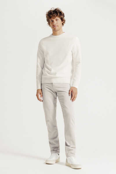 Pull col rond jeux de points fantaisie