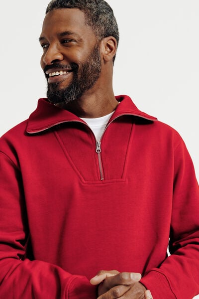 Sweat col camionneur zipp&eacute;
