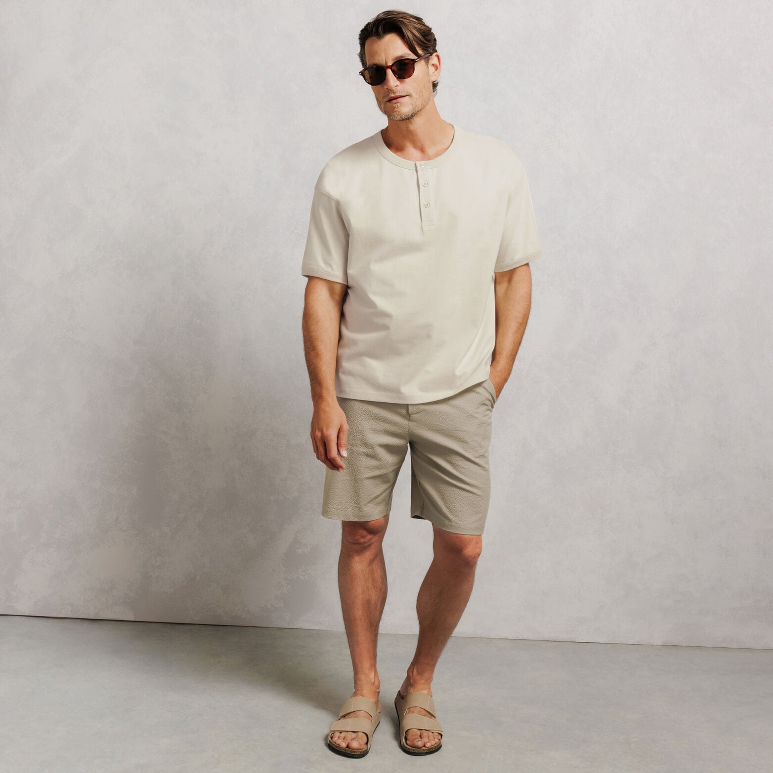 Tee shirt col tunisien boxy