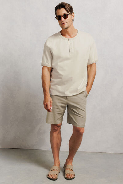 Tee shirt col tunisien boxy