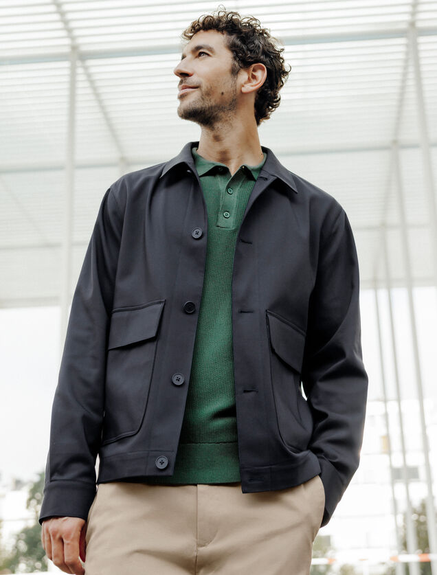 Veste boutonn&eacute;e col chemise