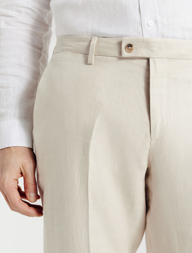 Comfort fit kostuumbroek in linnen