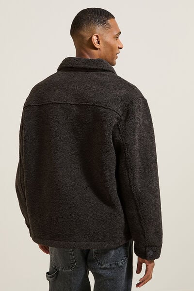 Blouson en sherpa col chemise