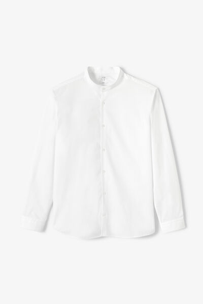 Chemise en coton col mao regular unie