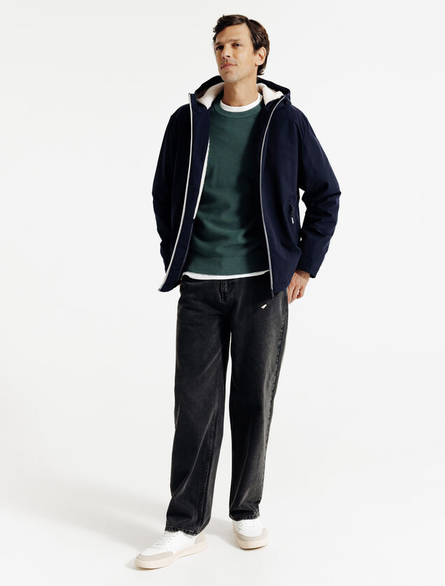 Blouson &agrave; capuche doubl&eacute; en sherpa