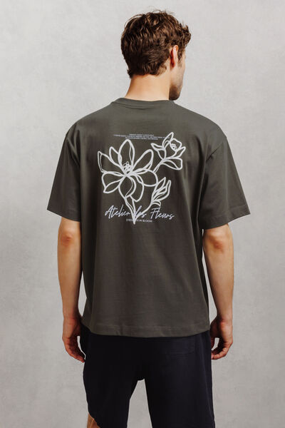 Tee shirt imprim&eacute; devant et dos fleurs