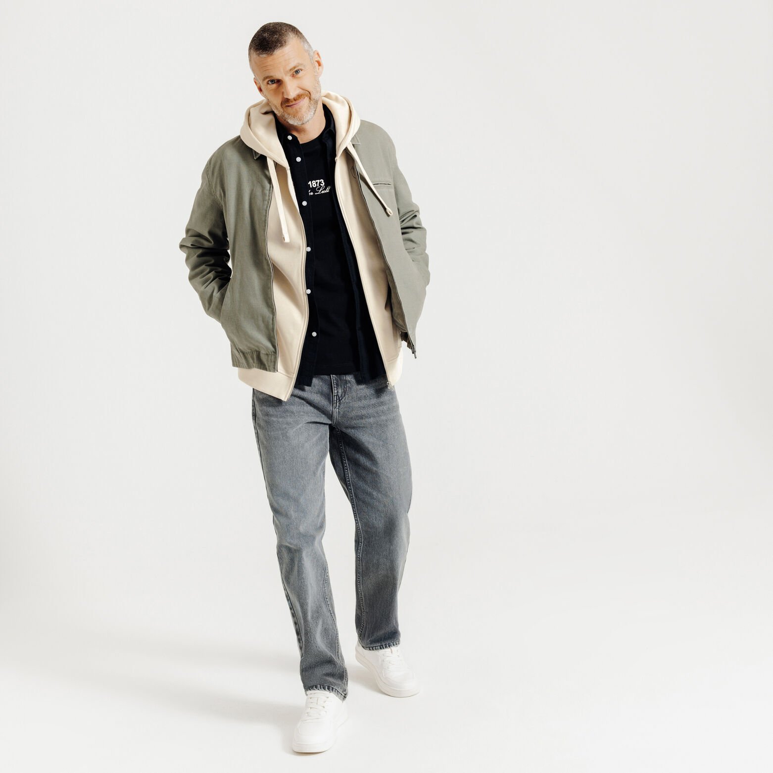 Sweat &agrave; capuche zipp&eacute; imprim&eacute;