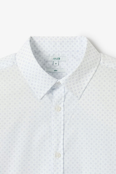 Chemise en coton imprim&eacute; g&eacute;om&eacute;trique slim