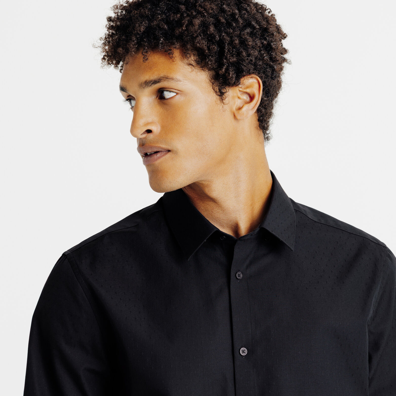 Makkelijk te strijken effen slim fit hemd