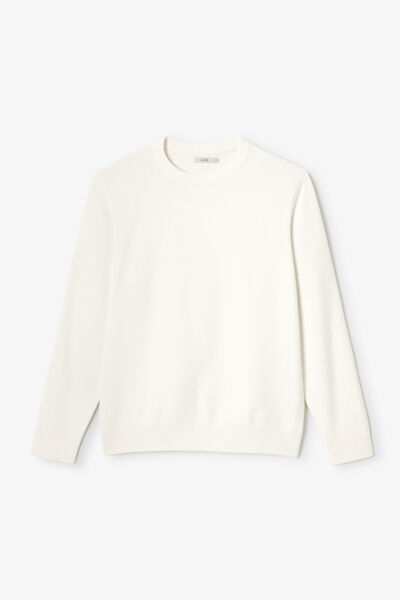 Pull col rond jeux de points fantaisie