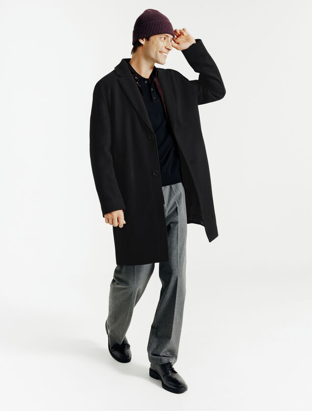 Manteau hiver long col tailleur