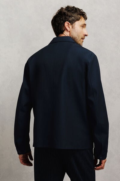Veste tissage twill col chemise