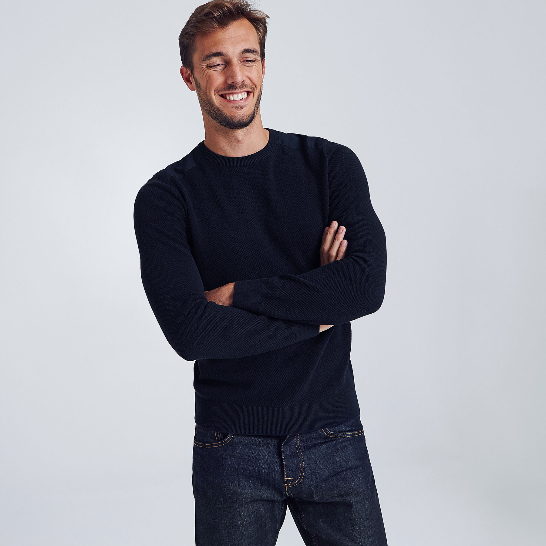 Pull col rond maille piquée | Jules BE