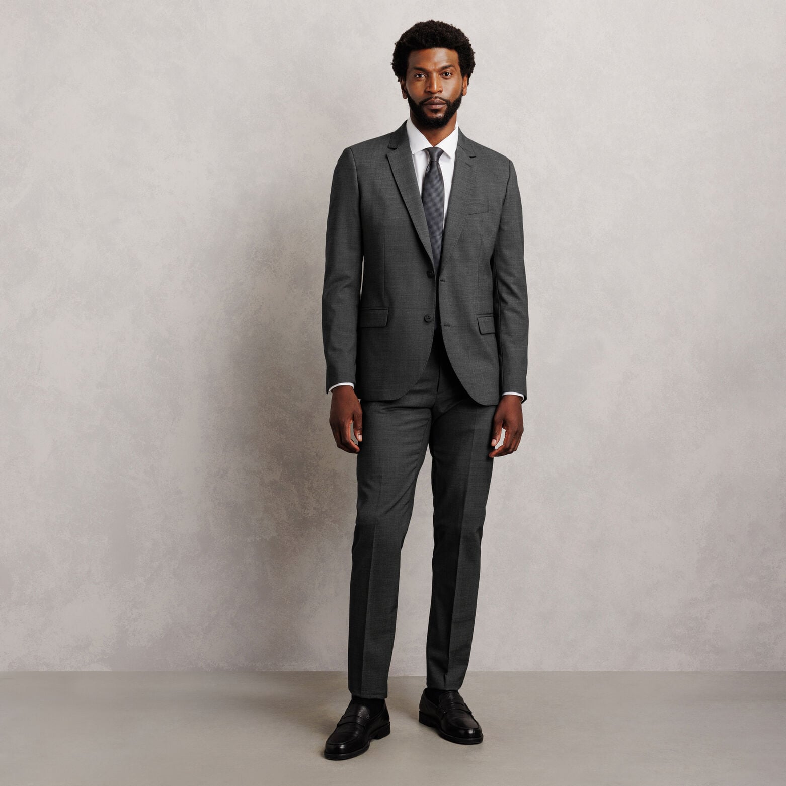 Costume 2 pi&egrave;ces slim bi-stretch - Gris moyen